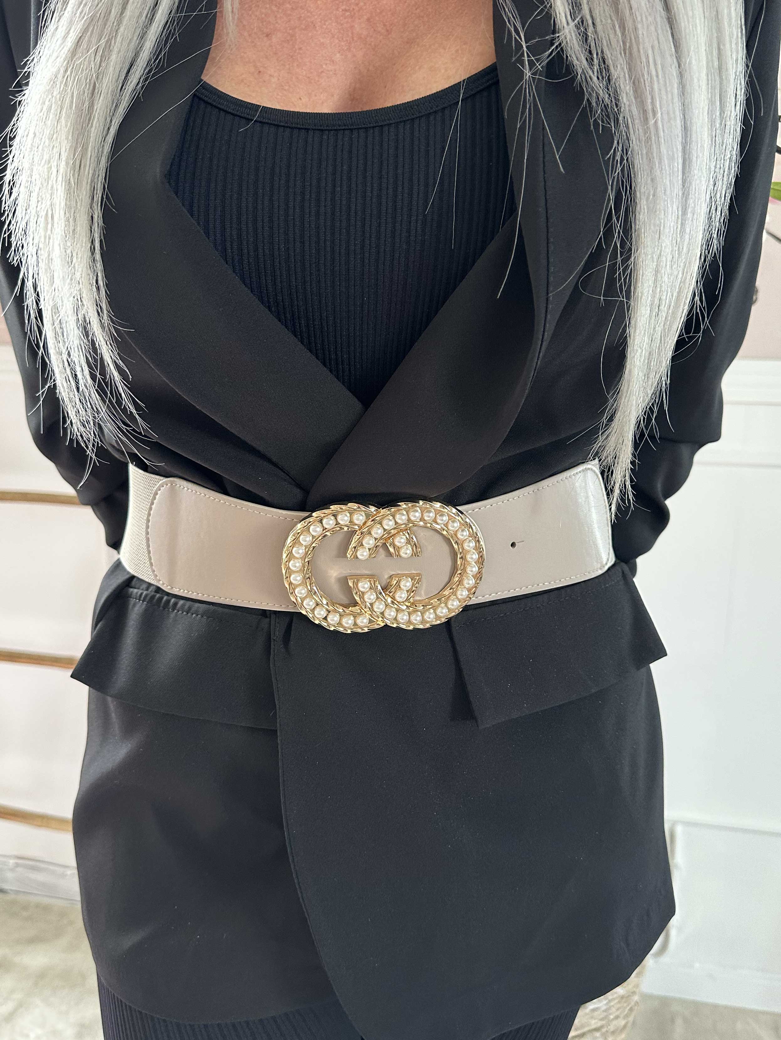 Dijana - Elastisk taljebælte med spænde og perler